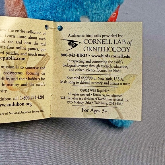 SINGING BIRD, PLAYS REAL BIRD CALLS, EASTERN BLUEBIRD, 6 L x 4 ½ W x 4 ¾ H INCH - Picture 15 of 16